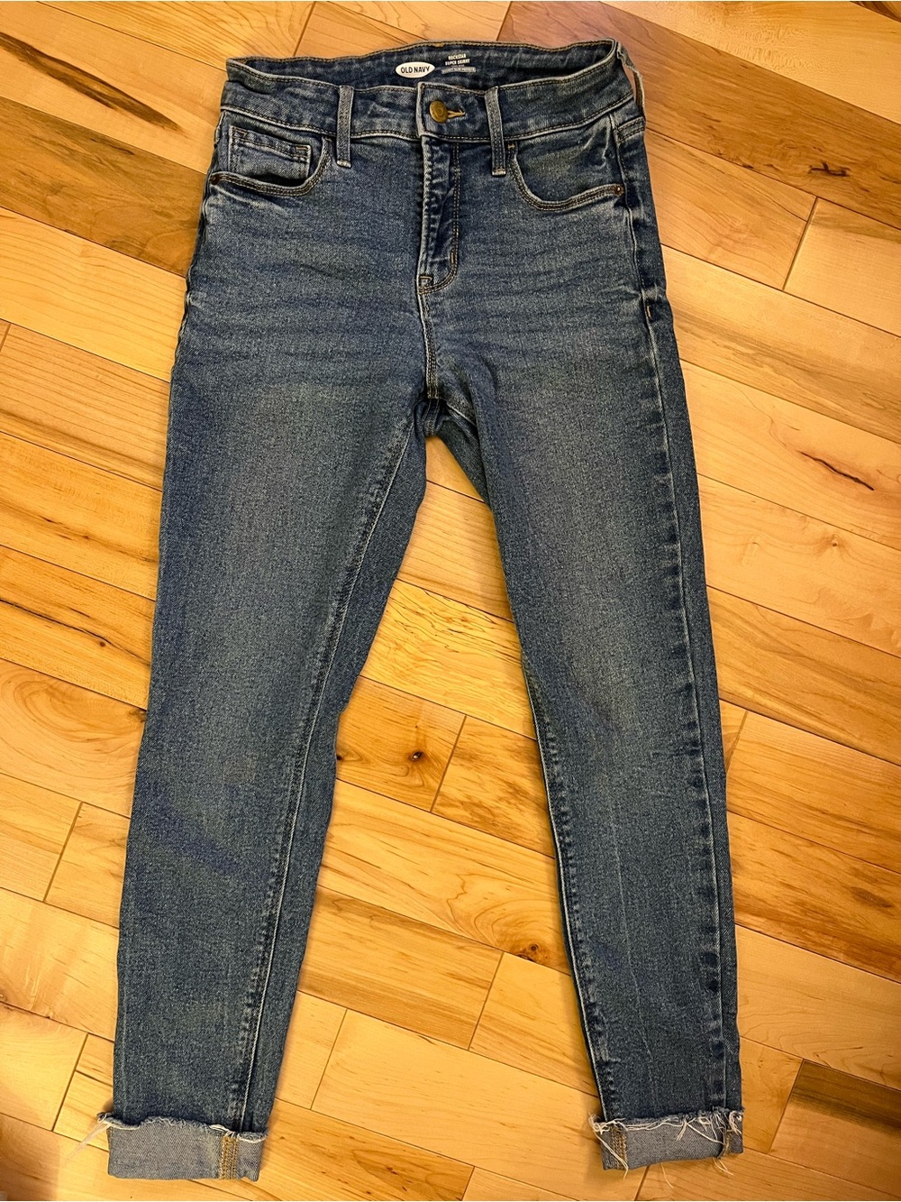Old Navy Cropped High-Rise Skinny Jeans — Dark Blue Wash